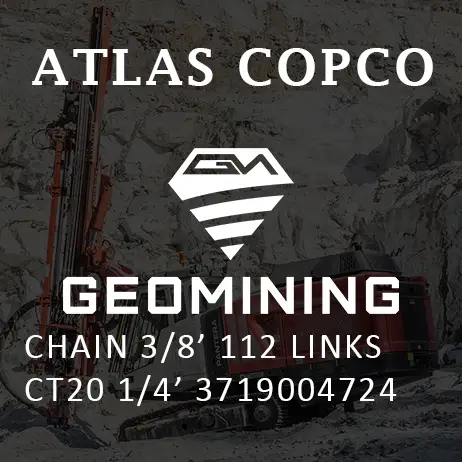 3719004724 ЦЕПЬ 3/8' 112 ЗВЕНЬЕВ CT20 1/4' Atlas Copco / Epiroc